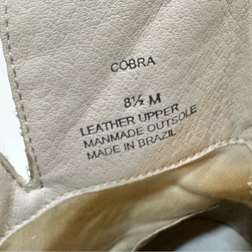 Matisse Cobra Block Heel Booties Ivory/Snakeskin Size 8.5 - Picture 4 of 11